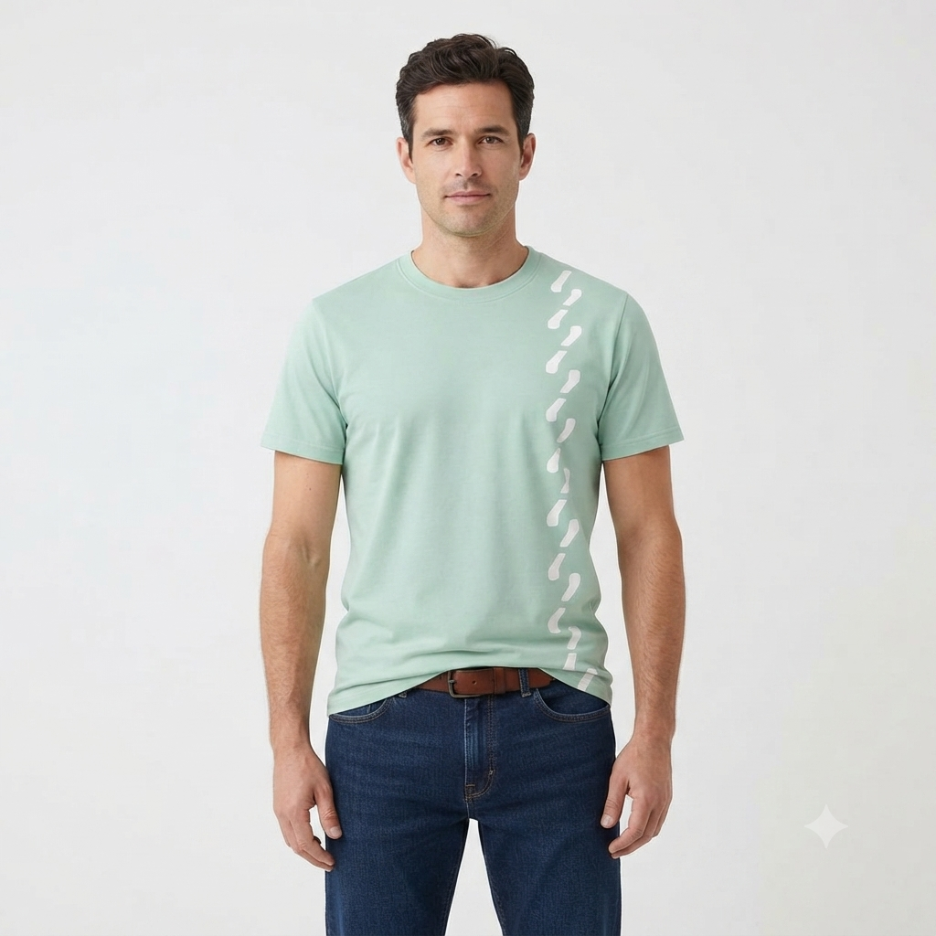 Graphic Printed Tee – Sea Green Commas